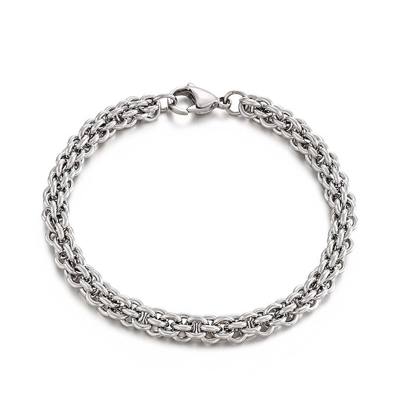 Set di catene in acciaio al titanio Kemstone da uomo – Duo collana e bracciale minimalisti KS139206-Z