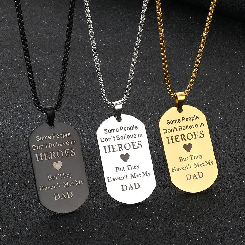 Kemstone Men’s Titanium Steel Pendant Necklace – Jewelry Gift for Dad A19-KP100209-Z