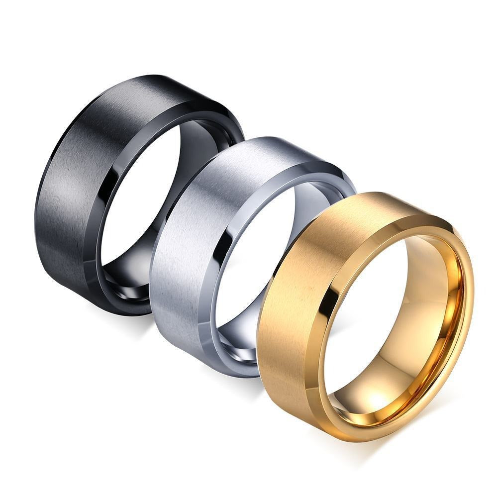 Kemstone Tungsten Ring for Men – 8mm Brushed Band with Viking Power Symbol, Scratch-Resistant TCR-011
