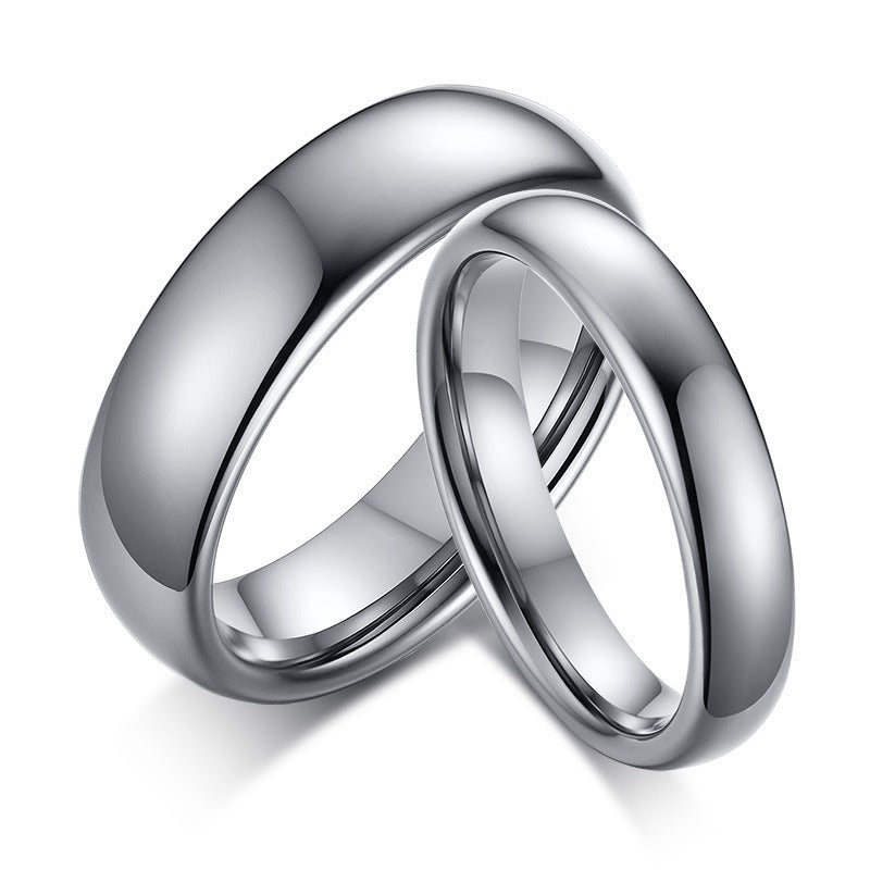 Anillo minimalista de pareja de acero de tungsteno Kemstone | Acabado liso, elegancia para el día a día TCR042