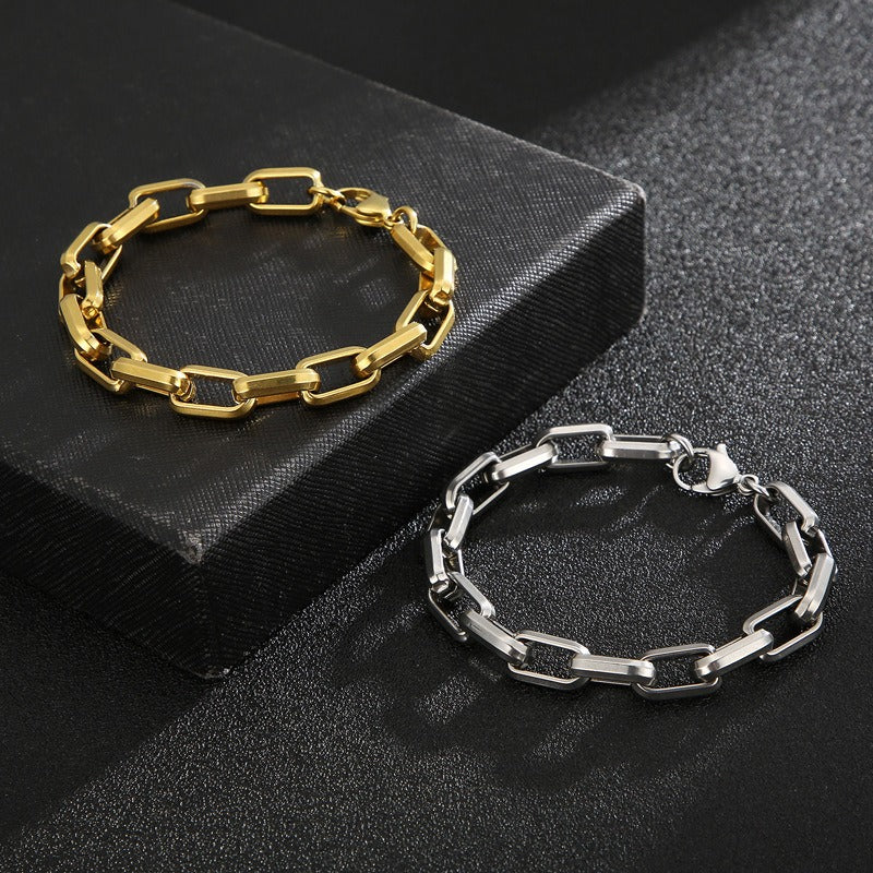 Kemstone Bold Square-Link Titanium Bracelet & Necklace – Raw Urban Edge KB153345-Z