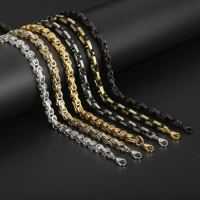 Collar llamativo de acero inoxidable estilo hip hop con cadena cubana Kemstone para hombre KS92303-Z