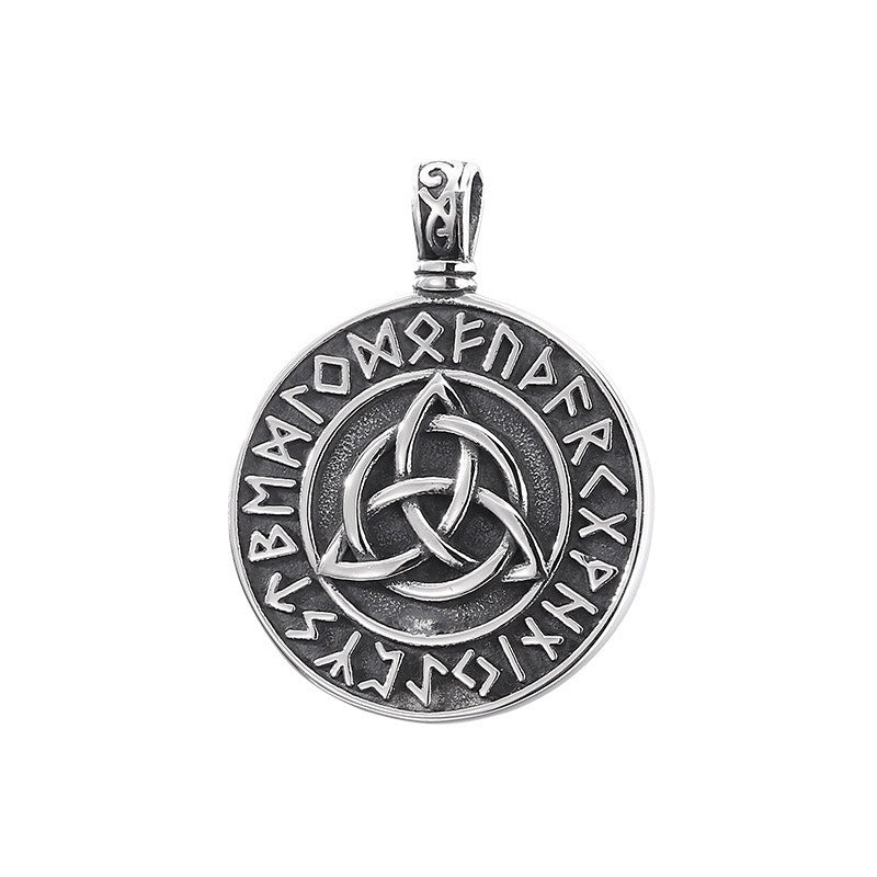 Kemstone Viking Compass Necklace – Titanium Steel Evil Eye Amulet KP116383-MZOZ