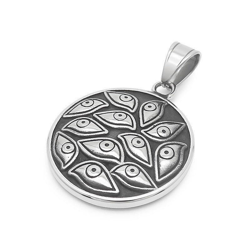 Kemstone Vintage God's Eye Demonic Square Stainless Steel Pendant Necklace – Punk KP130469