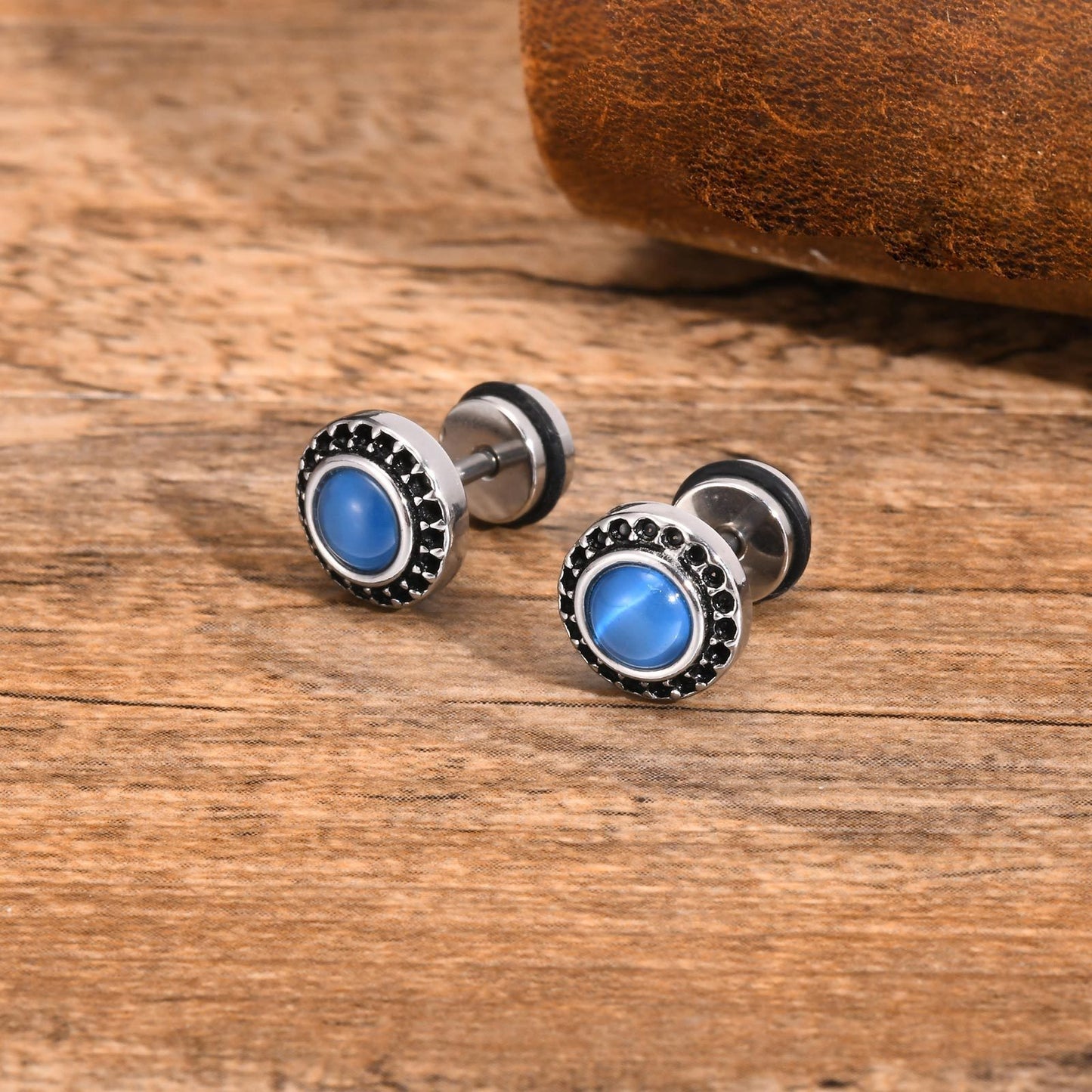 Kemstone Men’s Stainless Steel Punk Gear Stud Earrings ES-575