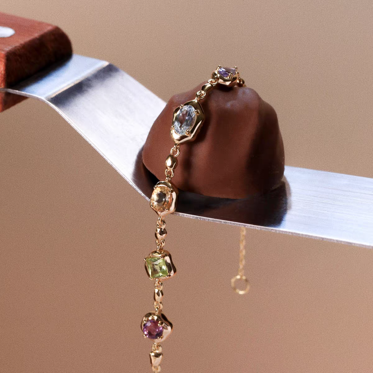 Kemstone Colorful Gemstone Bracelet – 925 Silver Gold Plated, Natural Amethyst Peridot Citrine Topaz Design for Women EM-KKHP333