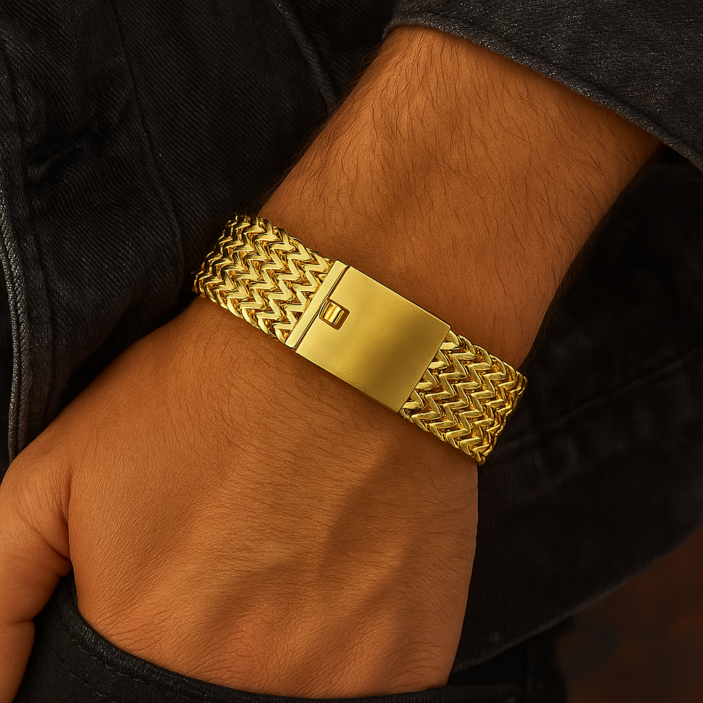 Kemstone Bold Chevron Chain Bracelet – 18K Gold Vacuum Plated Stainless Steel KB56408-D