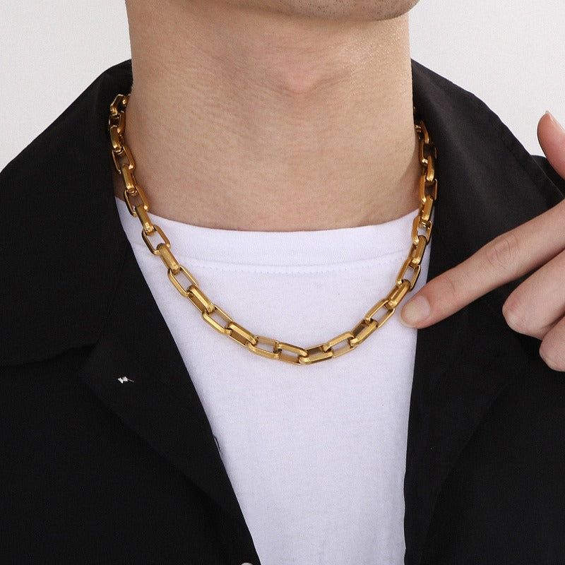 Kemstone Bold Square-Link Titanium Bracelet & Necklace – Raw Urban Edge KB153345-Z