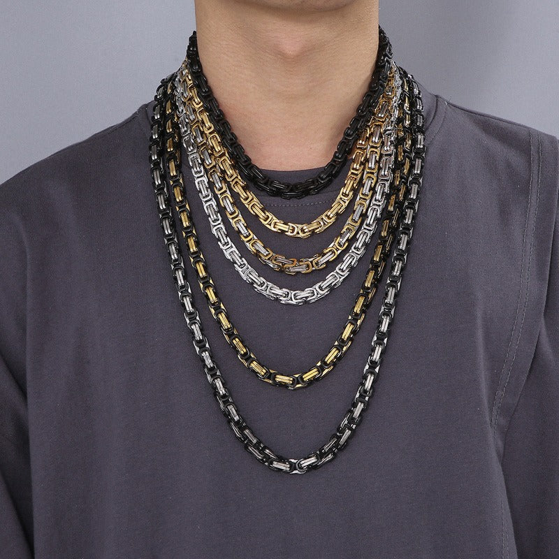 Collar llamativo de acero inoxidable estilo hip hop con cadena cubana Kemstone para hombre KS92303-Z