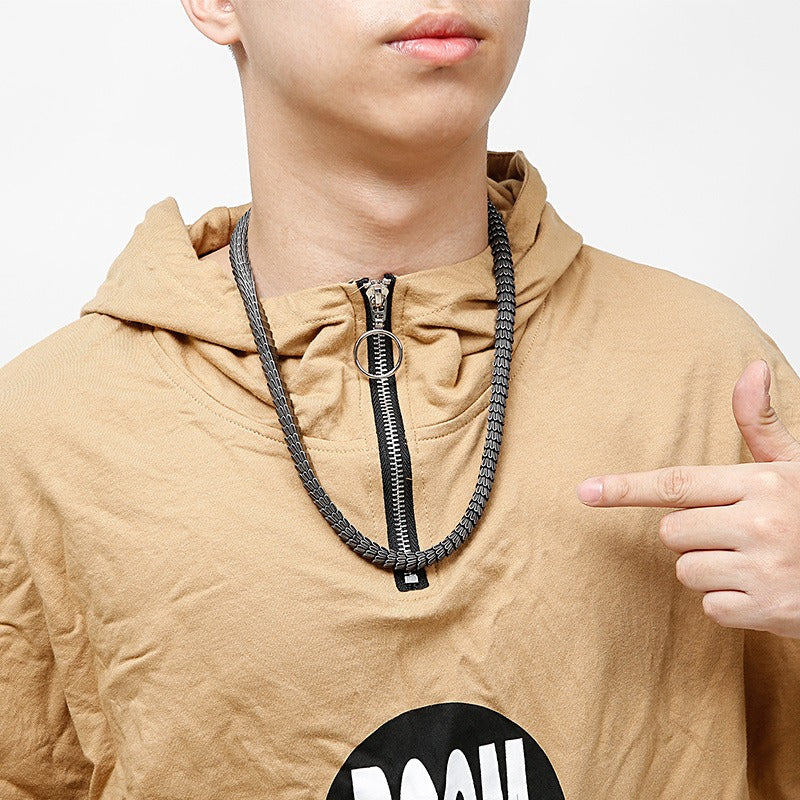 Gothic Snake Scale Chain Bracelet & Necklace – Vintage Titanium Steel Serpent Jewelry for Men KB126122