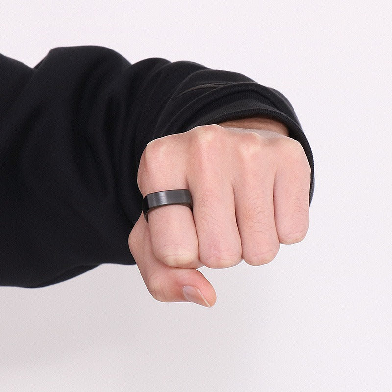Anillo Kemstone cuadrado de acero cepillado para hombre: diseño minimalista moderno para el día a día KR102160-KFC