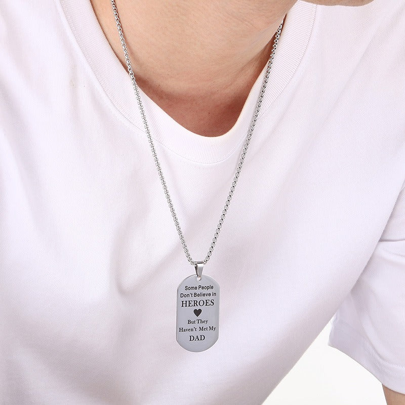 Kemstone Men’s Titanium Steel Pendant Necklace – Jewelry Gift for Dad A19-KP100209-Z