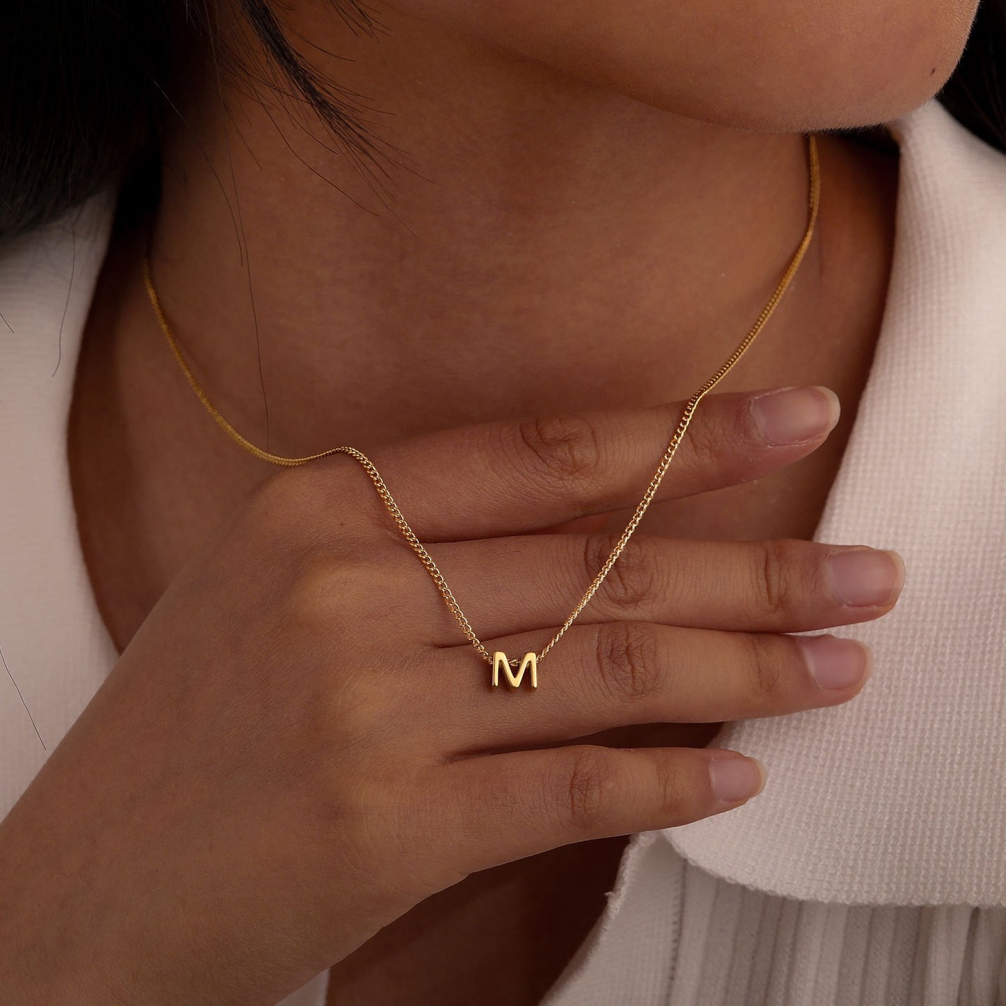 Collar Kemstone de acero inoxidable con letras hip-hop - Joyería apilable, unisex y de uso diario NC1616