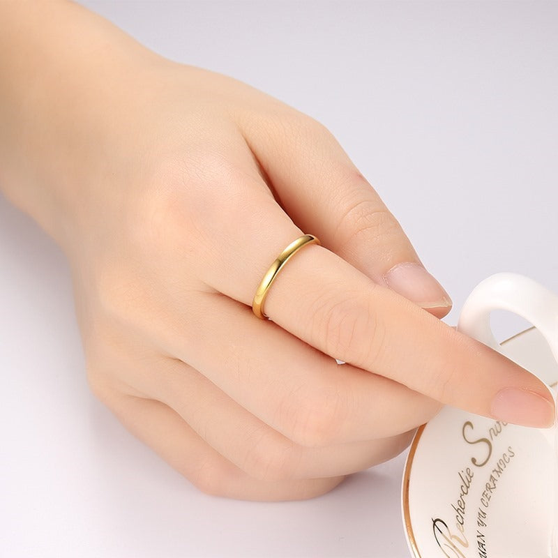 Anillo minimalista de pareja de acero de tungsteno Kemstone | Acabado liso, elegancia para el día a día TCR042