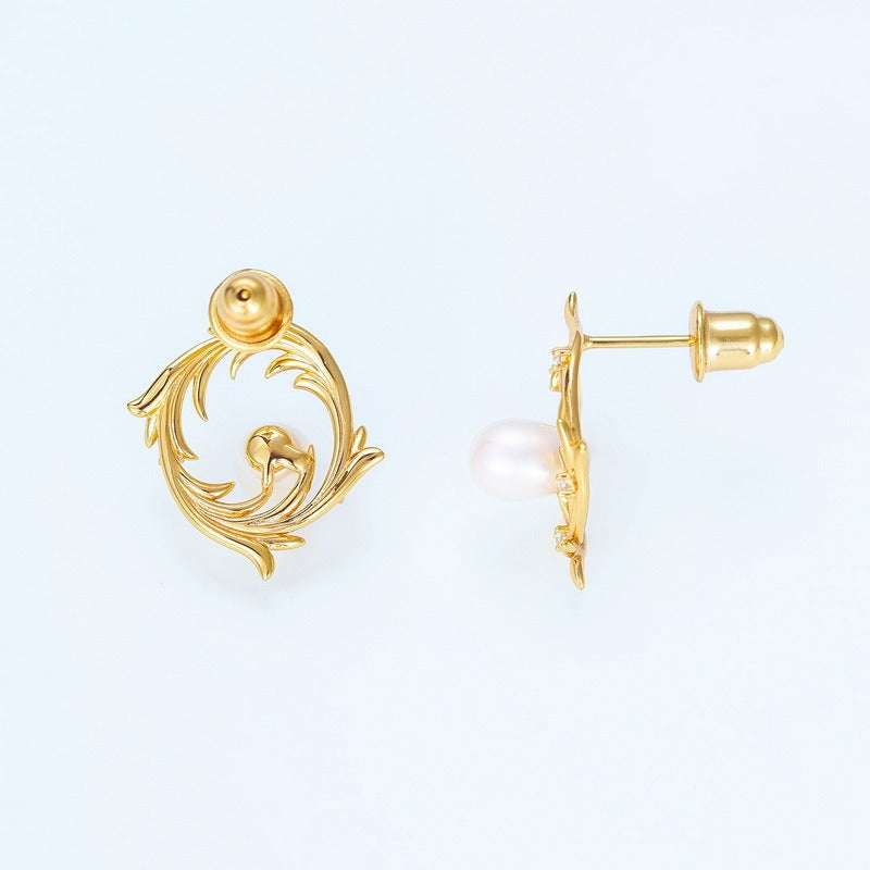 Elegantes pendientes de perla de plata S925 hechos a mano por Kemstone: diseño original - Diseño vintage de lujo