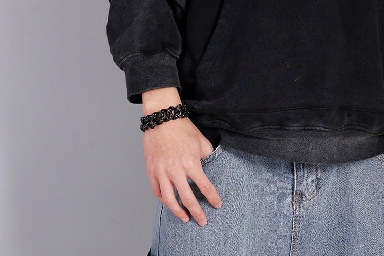 Bracciale a catena con teschio vintage Kemstone - Acciaio inossidabile Rebel Spirit KB78434-BD