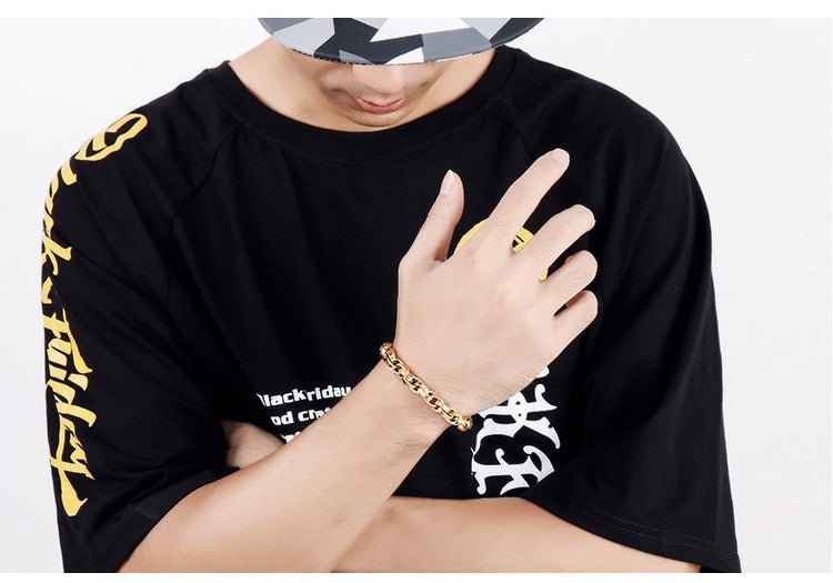 Brazalete Kemstone Vintage de acero y titanio para hombre - Diseño minimalista KB119221