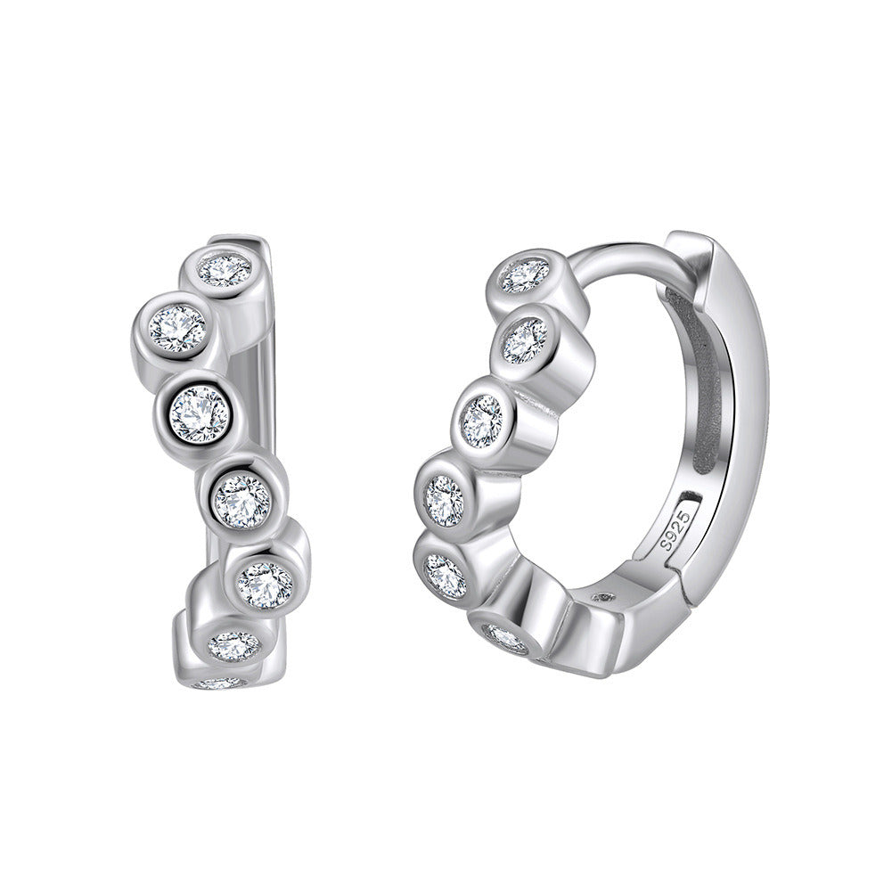 925 Sterling Silver Huggie Hoop Earrings for Women | CZ Pave Small Gold & Platinum Plated Handmade Jewelry by Kemstone A4-APE142