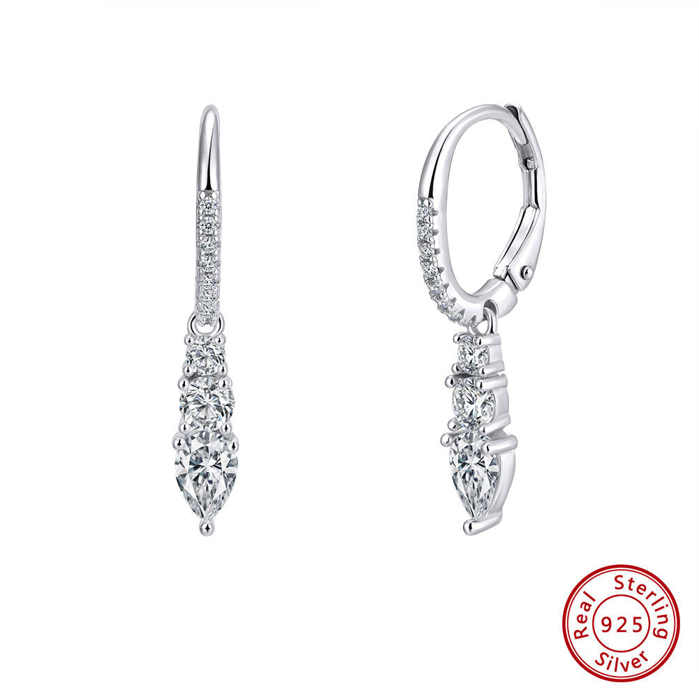 925 Sterling Silver Teardrop Cubic Zirconia Drop Earrings for Women | Gold & Platinum Plated Hypoallergenic Dangle Jewelry by Kemstone A4-LZE60