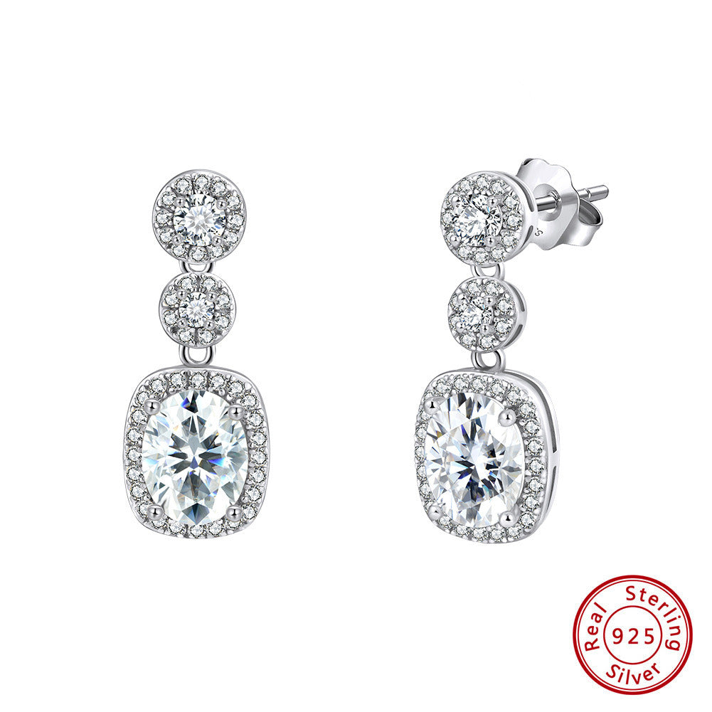 925 Sterling Silver Cubic Zirconia Drop Earrings for Women | Gold & Platinum Plated Sparkling Dangle Jewelry by Kemstone A4-LZE59