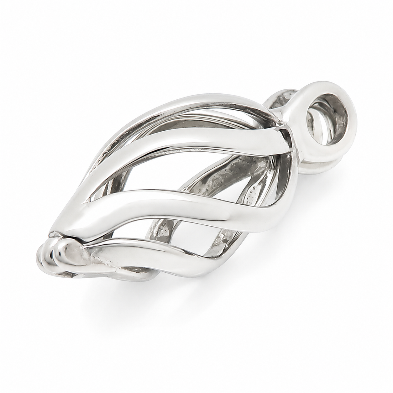 Kemston Openable Leaf Pendant Necklace for Men Stainless Steel Teardrop Design KP119649-GC