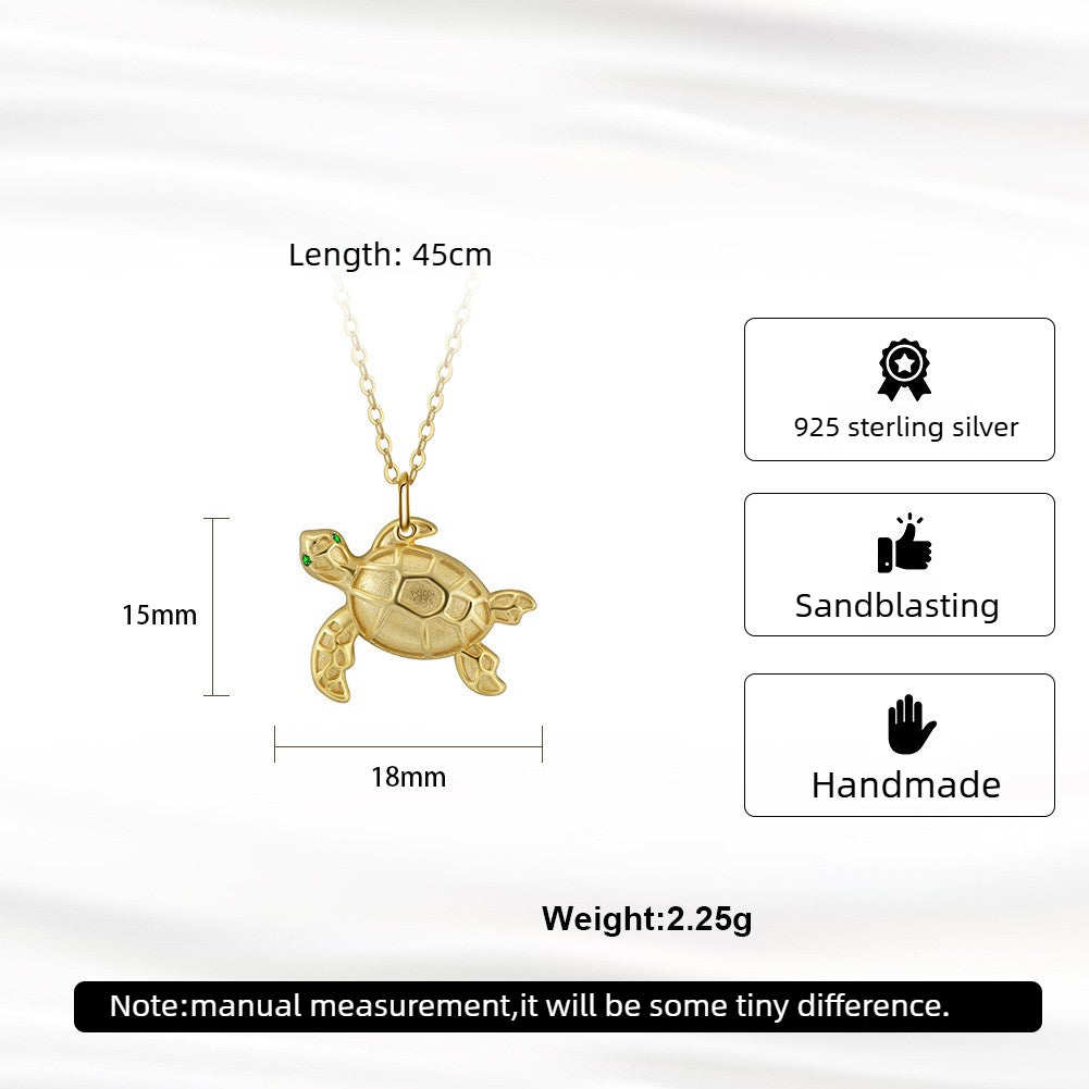 Kemstone Sea Turtle Pendant Necklace for Women 925 Sterling Silver Animal Jewelry SN352