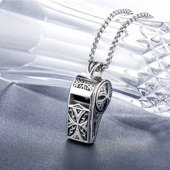 Kemstone Titanium Steel Whistle Pendant Necklace for Men P0146