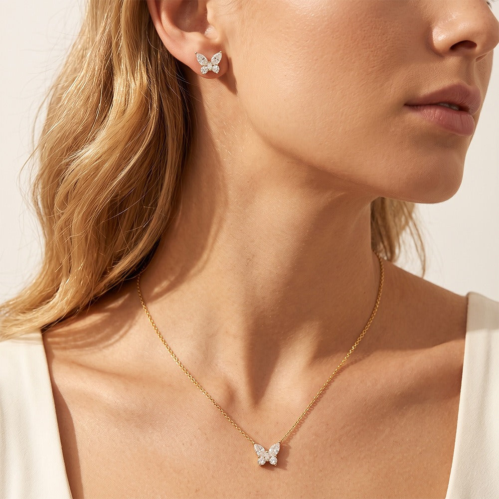 Kemston Pear Cut Moissanite Pendant Necklace for Women 925 Sterling Silver SMON25