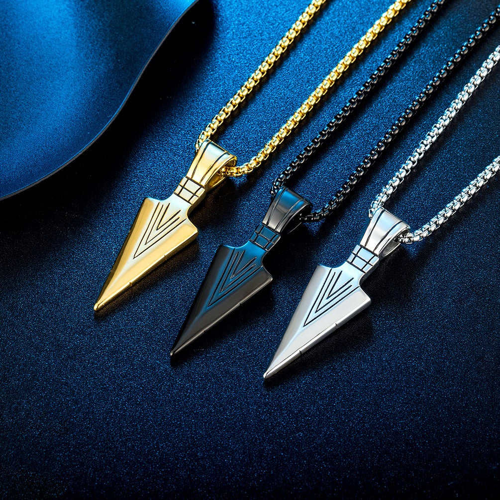 Kemstone Titanium Steel Spearhead Pendant Necklace for Men – Hip Hop Street Style K-PT198