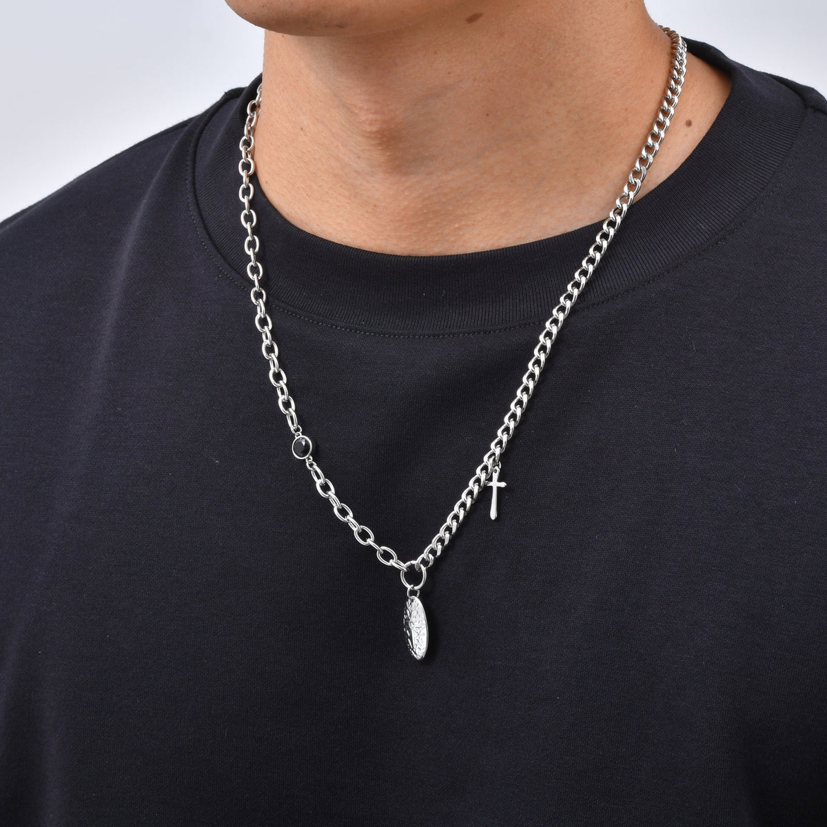 Kemstone Eight Point Star Necklace for Men Stainless Steel NC-3217
