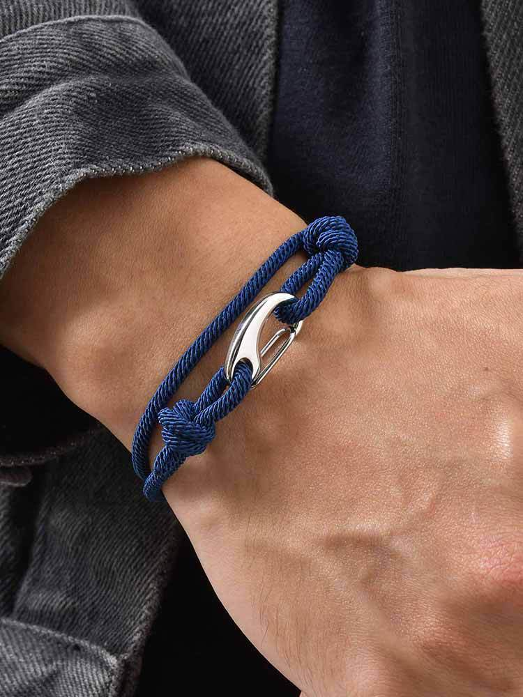 Kemstone Stainless Steel Double Loop Rope Bracelet – Minimal Clasp Style for Men BL-820