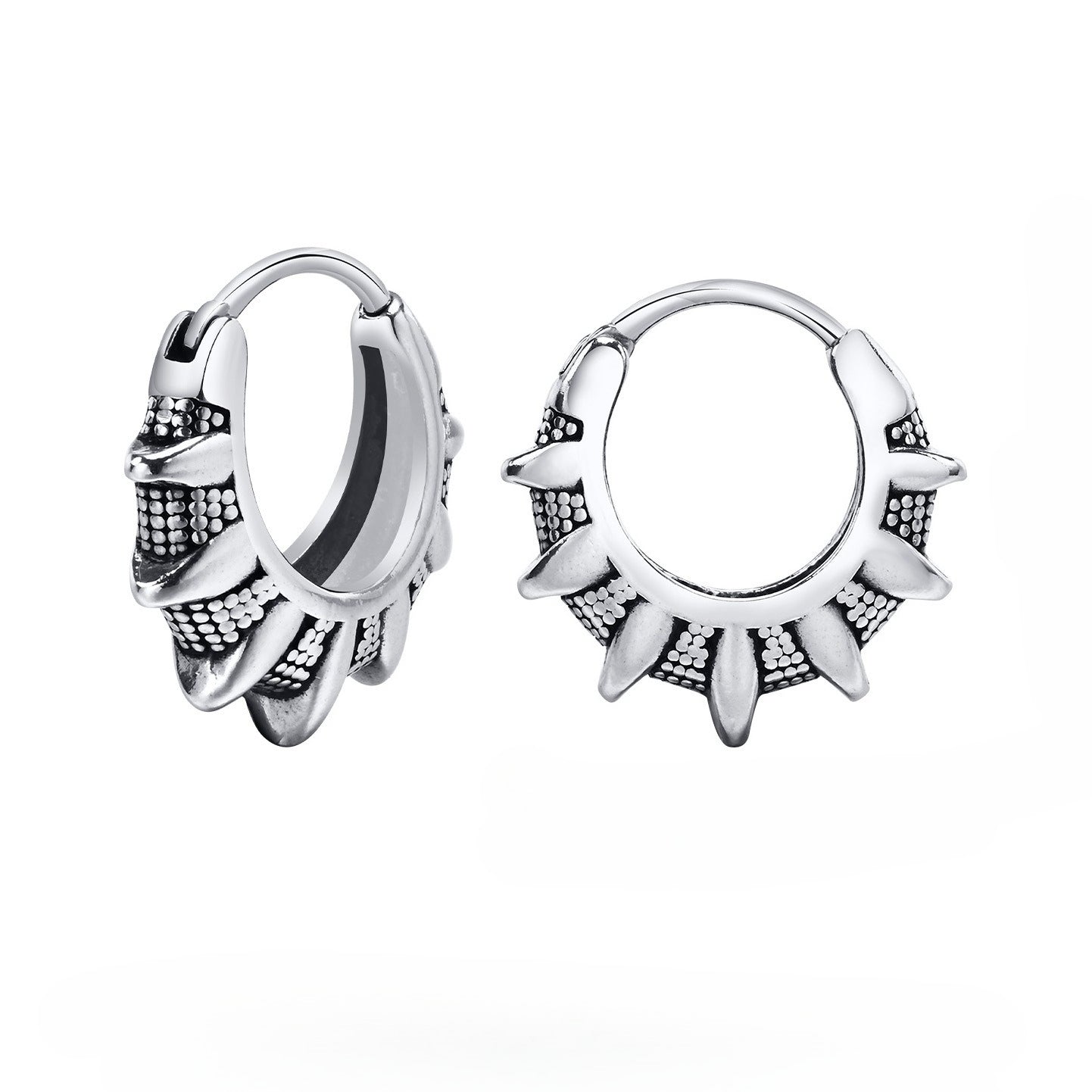 Kemstone Men’s Stainless Steel U-Shaped Hoop Earrings – Vintage Gothic Punk EH-605