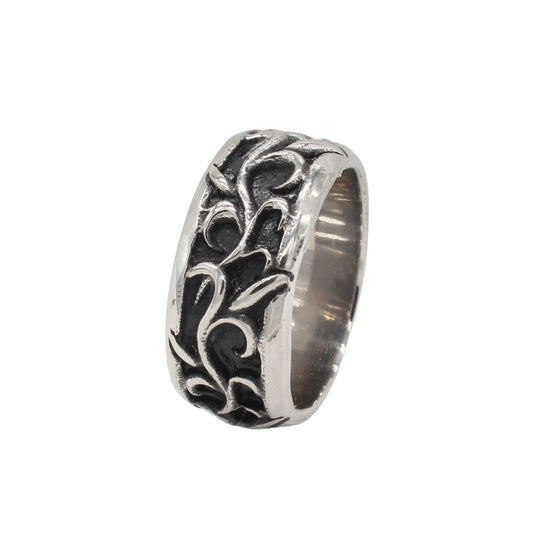 Kemstone Men’s Titanium Steel Dragon Ring – Vintage Gothic Biker Jewelry R1854