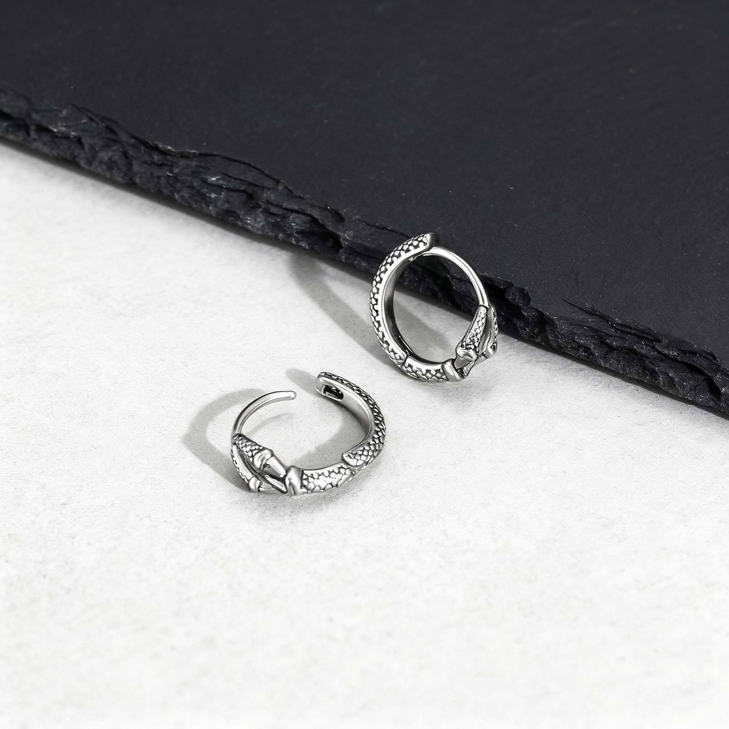 Kemstone Stainless Steel Geometric Claw Hoop Earring for Men – Retro Punk EH-837S