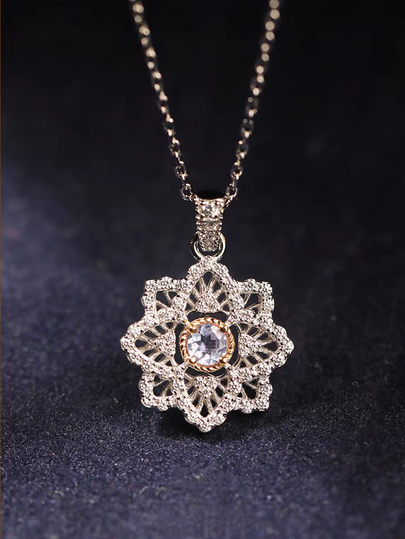 Collar vintage de trébol de cuatro hojas Lacecloven EMN-247198