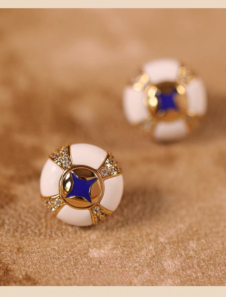 Pendientes Ojo de la Providencia de diseño original hechos a mano por Kemstone: estilo egipcio vintage con turquesa y esmalte en plata de ley.