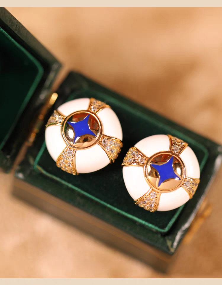 Pendientes Ojo de la Providencia de diseño original hechos a mano por Kemstone: estilo egipcio vintage con turquesa y esmalte en plata de ley.
