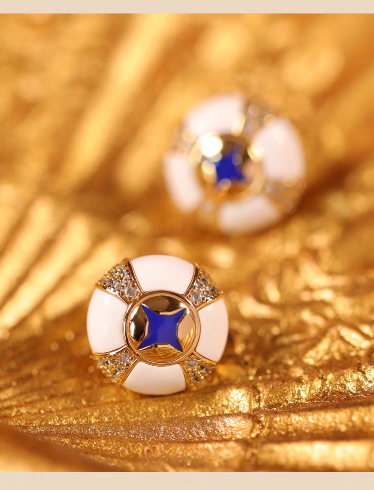 Pendientes Ojo de la Providencia de diseño original hechos a mano por Kemstone: estilo egipcio vintage con turquesa y esmalte en plata de ley.