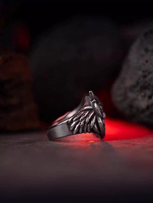 Kemstone Titanium Steel Celtic Owl Ring – Vintage Symbol of Wisdom NWR-523323