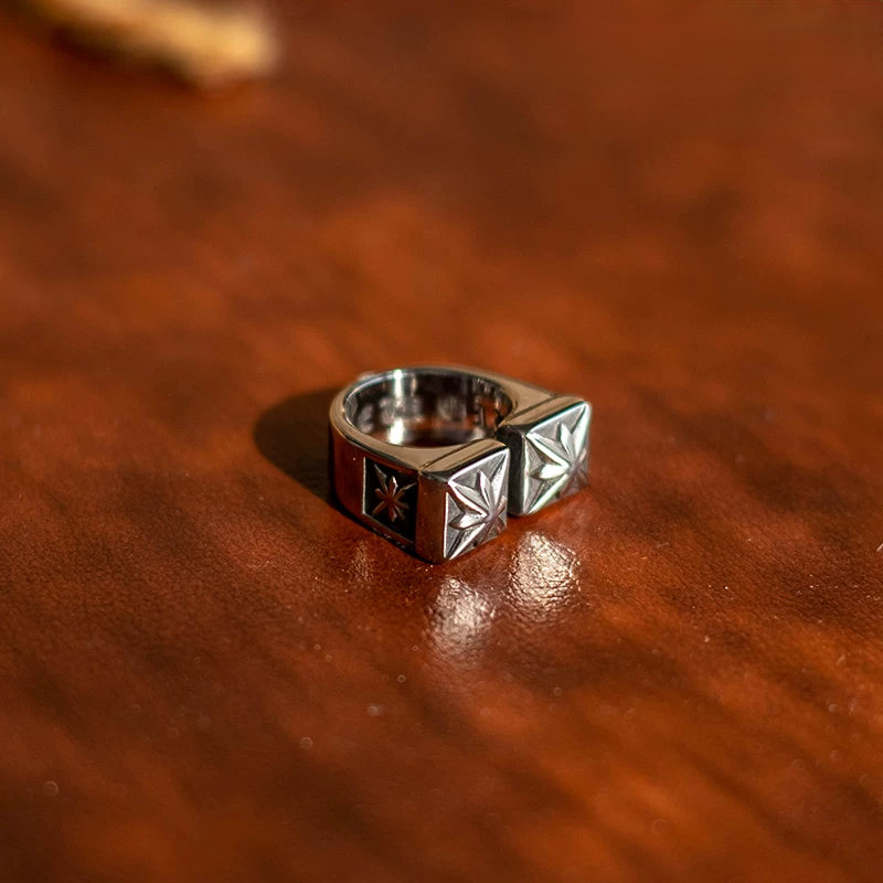 Kemstone Stellar Edge Ring – Bold Octagram Open Band for Men NWR-529339