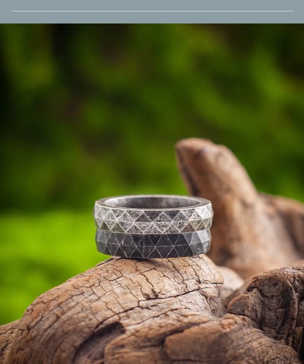 Kemstone Viking Rune Narrow Band Ring – “Oath of the Sea” Titanium Steel Men’s Jewelry NWR-609230
