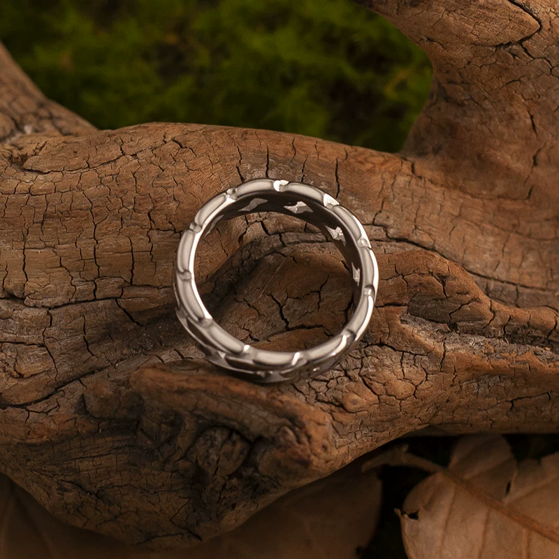 Kemstone 7mm Chain-Link Titanium Steel Ring – Minimalist Men’s Band | NWR-621027