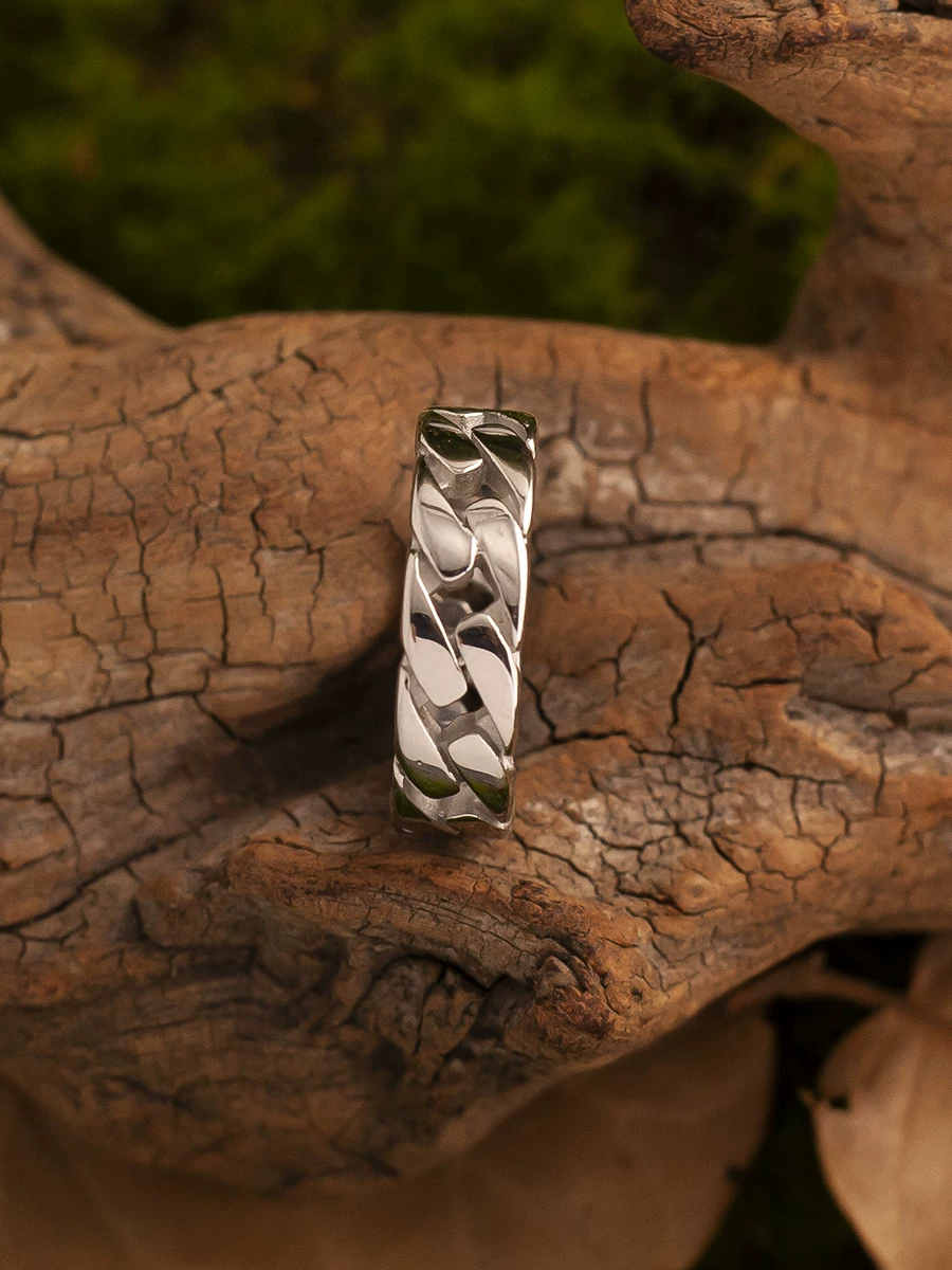 Kemstone 7mm Chain-Link Titanium Steel Ring – Minimalist Men’s Band | NWR-621027