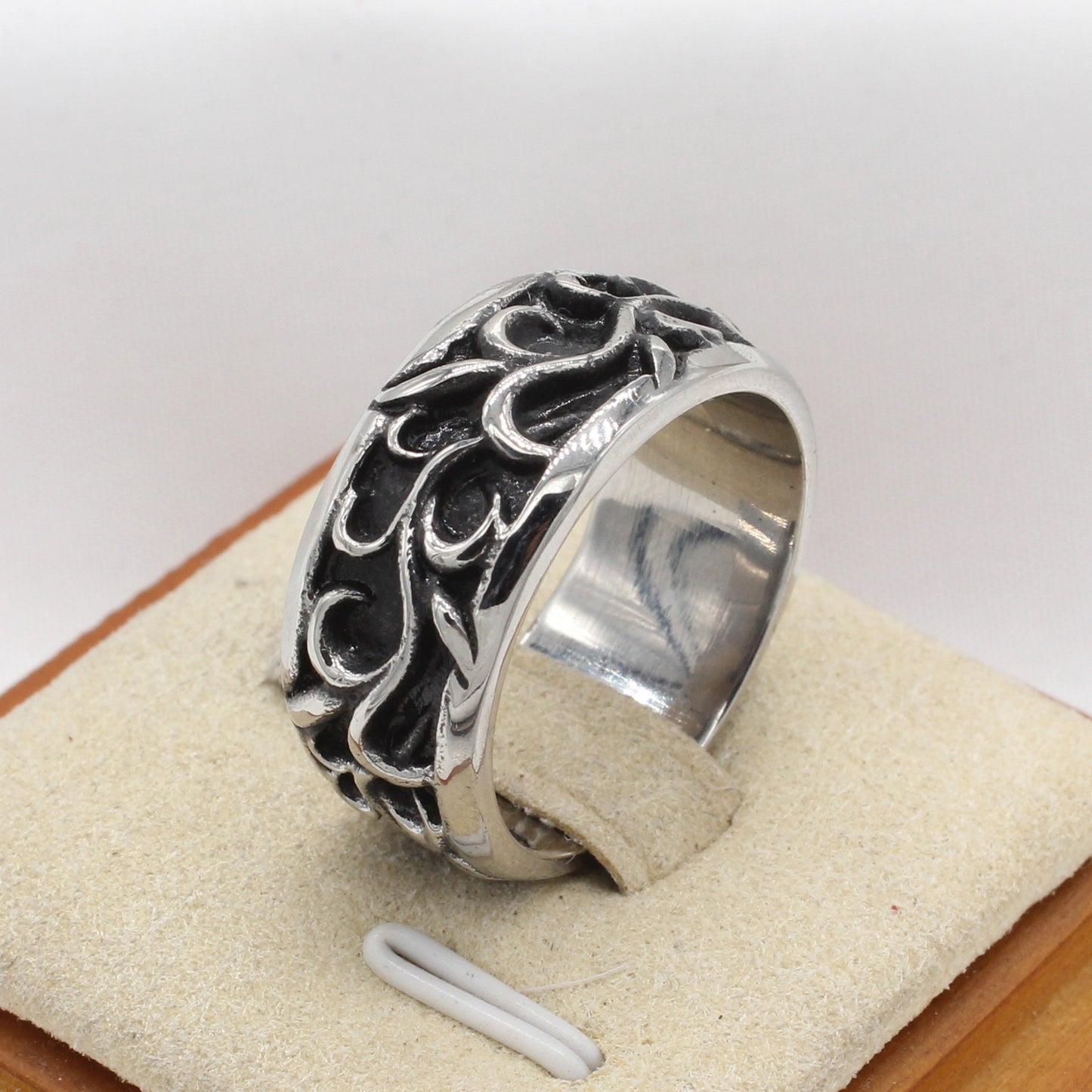 Kemstone Men’s Titanium Steel Dragon Ring – Vintage Gothic Biker Jewelry R1854