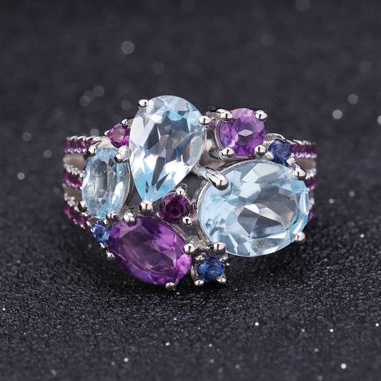 Sky Blue Topaz & Amethyst: The Gemstone Pairing Made for Elegant Evenings