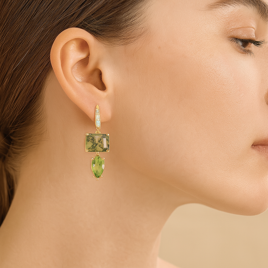 Moss Agate & Peridot Jewelry – Natural Green Gemstone Earrings & Vintage Elegance | Kemstone