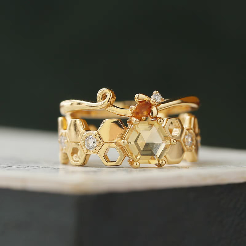 Gift Guide: The Honey Harvest Orange Garnet & Citrine Bee Ring – A Sweet, Nature-Inspired Treasure