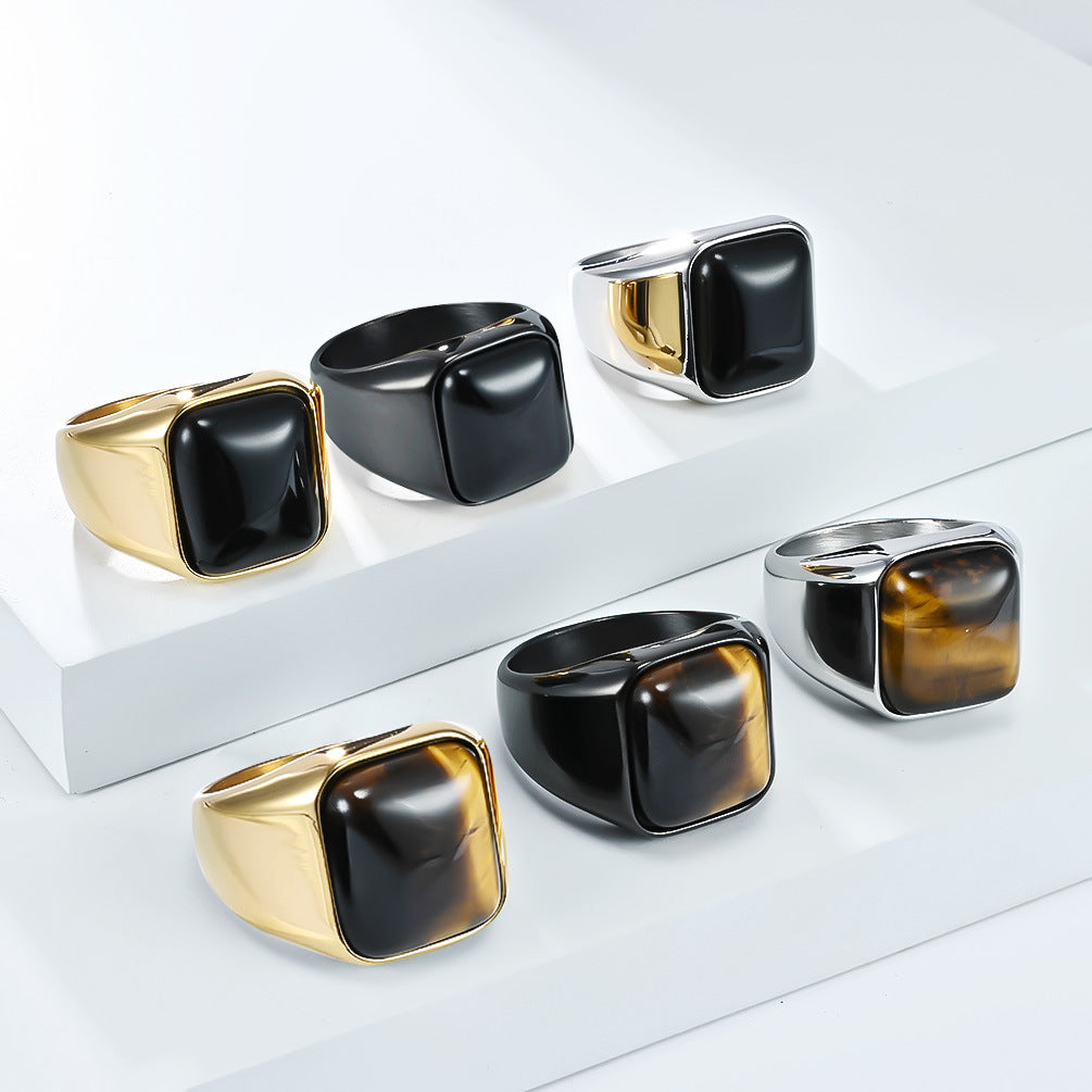 Gemstone Signet Rings for Men
