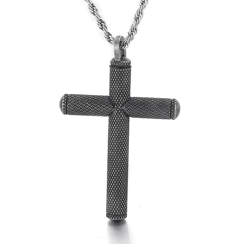 Kemstone Titanium Steel Cross Pendant Necklace for Men KP97205-KFC