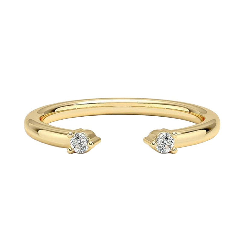 Kemstone Stackable Gold Rings for Women – S925 Sterling Silver Minimalist Wedding Bands | 18K Gold Plated, Moissanite, D-E Color VVS Clarity